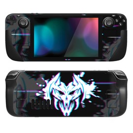 PlayVital Full Set Protective Skin Decal for Steam Deck LCD, Custom Stickers Vinyl Cover for Steam Deck OLED - Glitch Demons