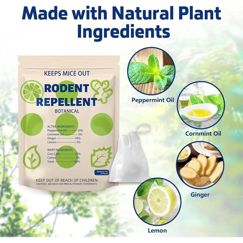 Mouse Repellent Balls, Peppermint Oil Rodent Repellent, Indoor Rodent Deterrent,