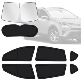 for Toyota RAV4 2013-2018 Car Window Shades, 8pcs Privacy Sun Shade Set for Front Windshield Side and Rear Windows, Full Window Covers Keeps Vehicle Cool for Camping Napping