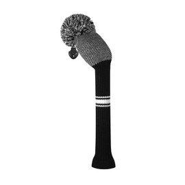 Scott Edward 1PCS Hybrid Head Cover Knit, for Fairway Wood Hybrid, with Rotating Number Tags (Fairway, Black Dot)