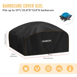 HEIMUNI Barbecue Cover Weatherproof for Weber Q200/Q220/Q240/Q2000 Series, Grill Protective Cover, Waterproof BBQ Grill Cover, UV-Resistant 420D Oxford Grill Cover, 84 x 60 x 32 cm