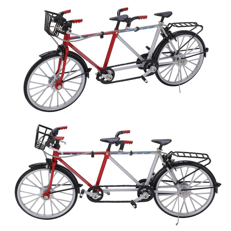 Bicycle Model Tandem Bicycle 1/10 Simulation Bike Detachable for Boys