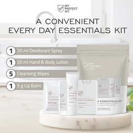 MY PROTECT KIT Artículos Esenciales De Viaje Aprobados Por La Tsa Para Hombres Y Mujeres: Kit De Higiene Con Artículos De Tocador Para Uso Diario. Inc