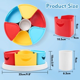 MeCids Rotating Desk Organizer Pencil Holder Art Supply Organizer Storage Caddy for Kids, Lazy Susan Home Office School Classroom Craft Supplies Desktop Organization, 10 Inch