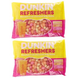 Dunkin' Refreshers Fruit-Flavored Jelly Beans, Assorted Flavors, 2 Pack Candy Snacks & Sweets, 24 oz total