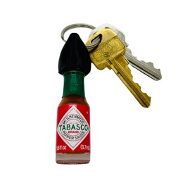 Nomad Enterprises Hot Sauce Keychain with real mini Tabasco Sauce bottle