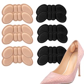 Fersenpolster 6 Paar Kleber Antirutsch Fersenschutz für zu große Schuhe gegen Blase, Schuheinlagen für lose Schuhe, Füller für verbesserte Schuhpassform und Komfort, Fersenkissen für Damen & Herren