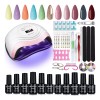 NIBEAUSL Lámpara De Uñas Uv Led Esmalte Kit Para Uñas