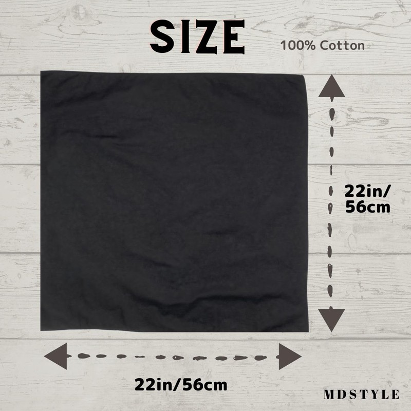 [MDSTYLE] 無地バンダナ 綿100% 56cm x 56cm メンズ レディース ハンカチ 三角巾
