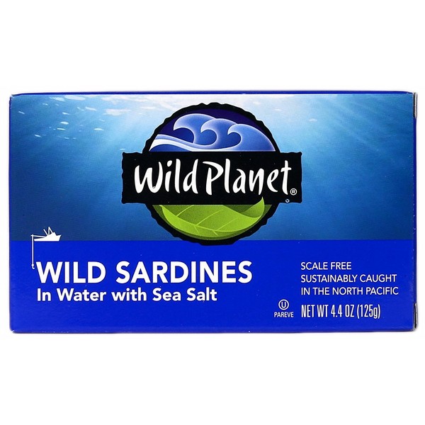 Wild Planet Wild Sardines in Water with Sea Salt, 3rd Party Mercury Tested, 4.4 Ounce (Pack of 6)