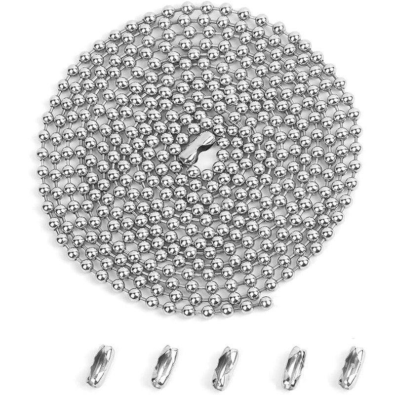 4.5 mm Stainless Steel Bead Chain with 5 Connectors, Fix
