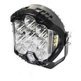 7 Inch 75W Led Offroad Light, Round Led Driving Light Side Shooter, Circle Amber Side Flashing Led Work Light, Fog Light for UTV ATV 4x4 Truck Boat Motorcycle Lighting