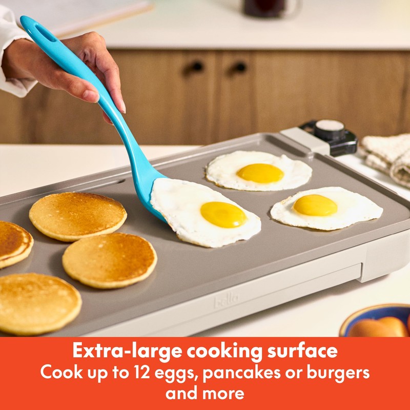 bella 10" x 20" Electric Griddle with Warming Tray, EverGood™