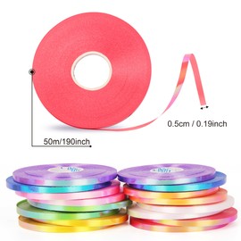 50m x 2 Rolls Red Ribbon for Balloons Curling Ribbon Red Balloons Ribbon, Balloons String Decoration Ribbon for Gift Wrapping Christmas Birthday Crafts Wedding Party Ribbon Shiny Red 5mm