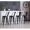 HAOBO Home Swivel Metal Barstools High Back Counter Bar Stools
