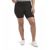 Hue Women's High Waist Blackout Cotton Bike Shorts, Black, Large