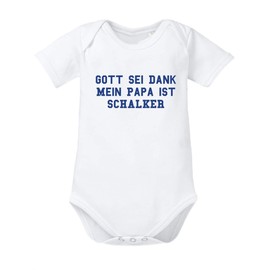 – Thank God My Papa Is Fans, Royal Blue Print – Baby Body - white / blue