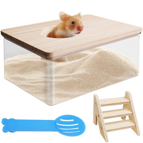 Behogan Hamster Bathroom, Transparent Sand Bath for Hamsters, Sand Bathroom