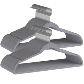 GETORO Velvet Hangers 60 Pack, Non Slip Space Saving Clothes Hangers, Black Felt Hangers, Heavy Duty Flocked Hanger