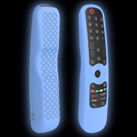 LEFXMOPHY MR21GC Remote Cover Replacement for LG AN-MR21GA / AN-MR21GC Magic Remote Control w/NFC (2021), Blue Silicone Case Skin Glow in The Dark