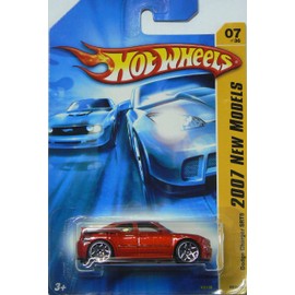 2007 New Models #7 Dodge Charger SRT8 Copper Red Body With Orange Spoiler #2007-7 Collectible Collector Car Mattel Hot Wheels