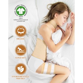 Castor Oil Packs Wrap Organic Cotton - Castor Oil Organic Body Wraps for Entire Body Neck Stomach Waist Chest Knee, RACCOMB Adjustable Reusable CastorOil Compress Packs Kit for Women