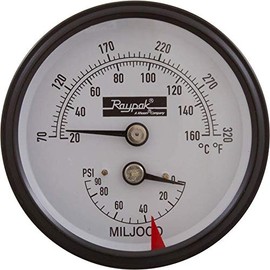 Raypak 007205F Temperature and Pressure Gauge