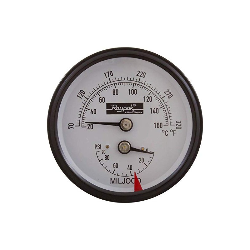 Raypak 007205F Temperature and Pressure Gauge