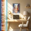 Neon Sunset City Street Poster - Beautiful Colorful Oil Painting