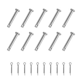 Begino 10Pcs 1/8 x 13/16 Inch Clevis Pins, 304 Stainless Steel Single Hole Flat Head Hitch Pins for Trailer Latch, Machinery, Furniture & Industrial Equipment