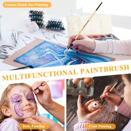 Acrylic Paint Brush Set, 32 Acrylic Brush Set, Nylon Brush Set, Acrylic Paints, Artist Brush with Round, Square, Flat, Fan Brush Set for Artists and Beginners for Painting