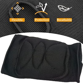 DANCEYOU Dance Knee Pads Thick Soft Sponge Volleyball Knee Brace for Big Kid Teen Adults Workout Knee Protector Football Pole Dance Yoga Tennis Runnin