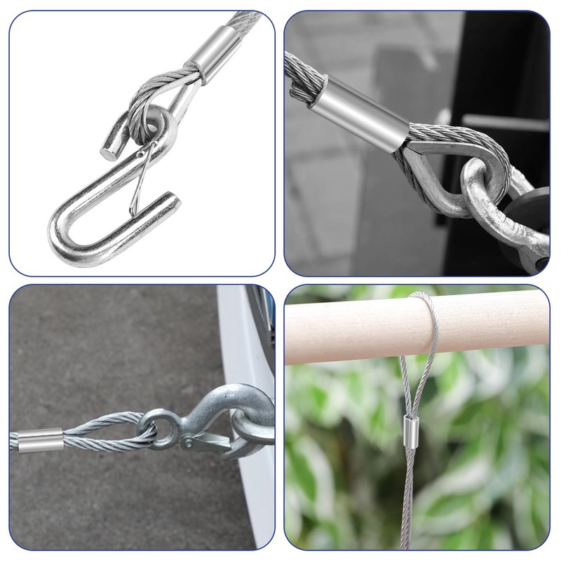 1/8"(3mm) Aluminum Crimping Loop Sleeve, Wire Rope Sleeve, Cable Crimps