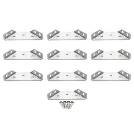 Pxyelec Silver Corner Protectors Stainless Steel Bracket Cupboard Corner Three Sided Guard Angle Bracket Protector, Pack of 10