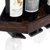 WELLAND Wall Mounted Corner Wine Rack -2 Pack Wooden Rustic