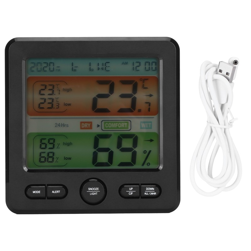 Digital Color Screen Temperature and Humidity Meter Indoor Thermometer Hygrometer