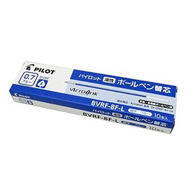 Pilot Ballpoint Pen Refill, BVRF-8F-L, 0.7mm, 10 Pieces, Blue