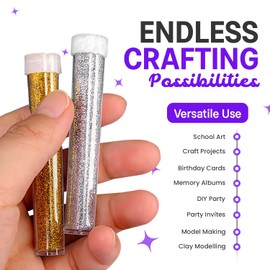Glitter Tubes 10pk Kids Craft Glitter Shaker for Arts and Crafts, Slime, Wax Melts, Body Makeup, Nail Arts - Assorted Colours, Non-Toxic, Safe CE Marked