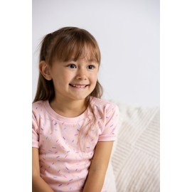 MONICA + ANDY Baby Organic Short Sleeve Two-Piece Pajama Set, Colorful Sprinkles, 8