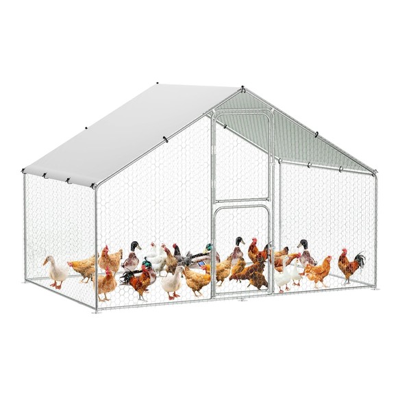 Large Metal Chicken Coop, Walk-in Poultry Cage, Chicken Run Pen