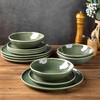 AmorArc Ceramic Dinnerware Sets,Handmade Reactive Glaze Stoneware Plates and Bowls