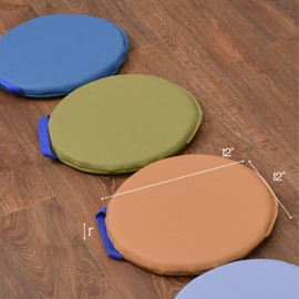 Children's Factory 12" Woodland Sit Arounds, Round, Set-5, CF349-044, Toddler Classroom & Daycare Floor Cushions, Flexible Daycare or Nursery Seating