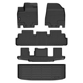 AIPOIL® Floor Mats & Cargo Liner Set for 2022-2025 Nissan Pathfinder 7 Seats All Weather Protection TPE Anti-Slip Automotive Full Set Custom Car Mats Accessories - Black