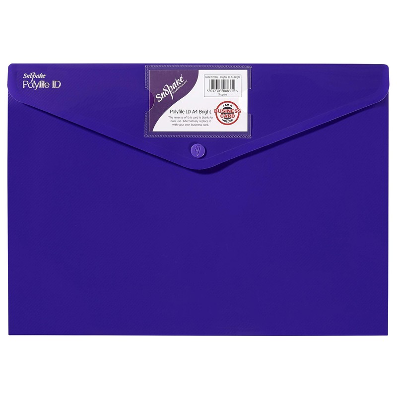 Snopake 12565 Polyfile ID A4 Popper Wallet File with Press