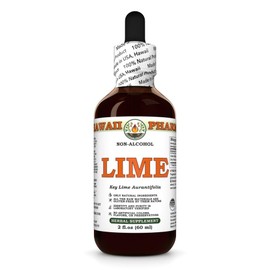 Lime (Citrus Aurantifolia) Dry Peel Glycerite, Made in Hawaii, All Natural, Vegan, Lab Tested Alcohol-Free Liquid Extract - 2 fl.oz