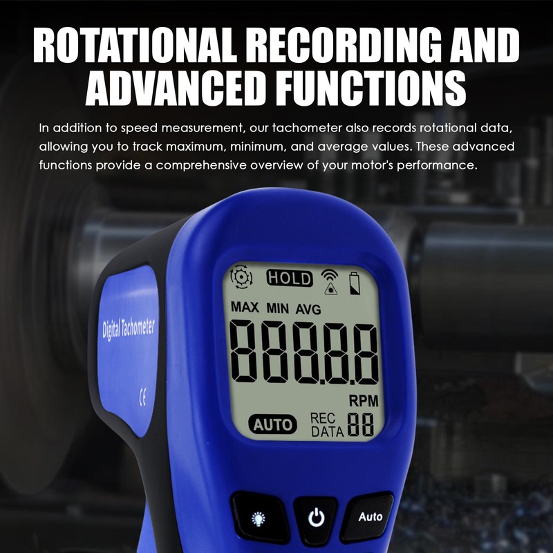 Laser Photo Tachometer RPM Gauge Tester for Engine Digital and