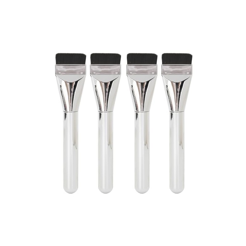 4 Brochas de Maquillaje para Base de Hoja Súper Fina,