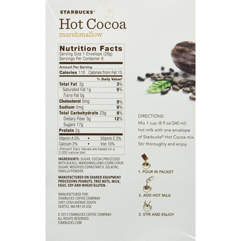 Starbucks Marshmallow Hot Cocoa Mix, 8 Pack