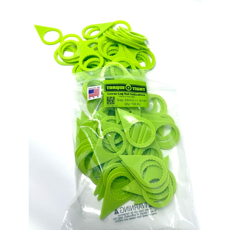 Torque-Tight 33mm Loose Lug Nut Indicators (Green) – Visual Safety