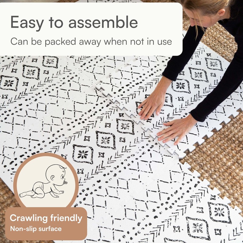 Lillefolk Baby Play Mat for Floor – 4x6ft Boho |
